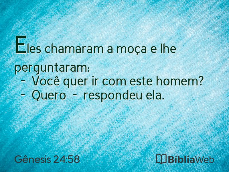 Gênesis 24:58 em imagem para compartilhar