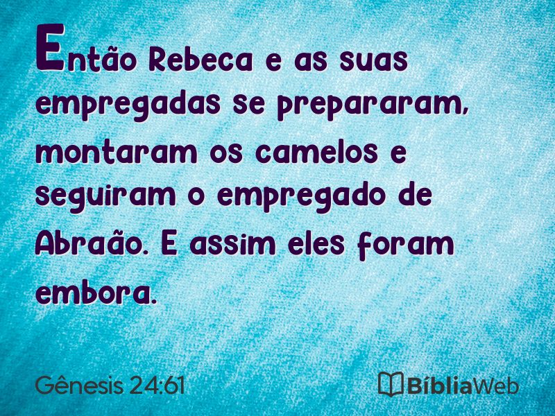 Gênesis 24:61 em imagem para compartilhar