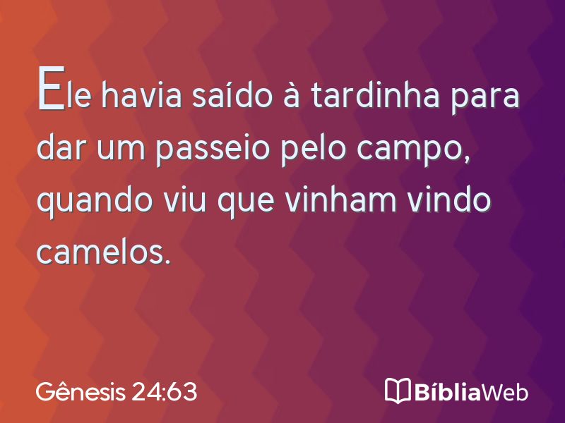 Gênesis 24:63 em imagem para compartilhar