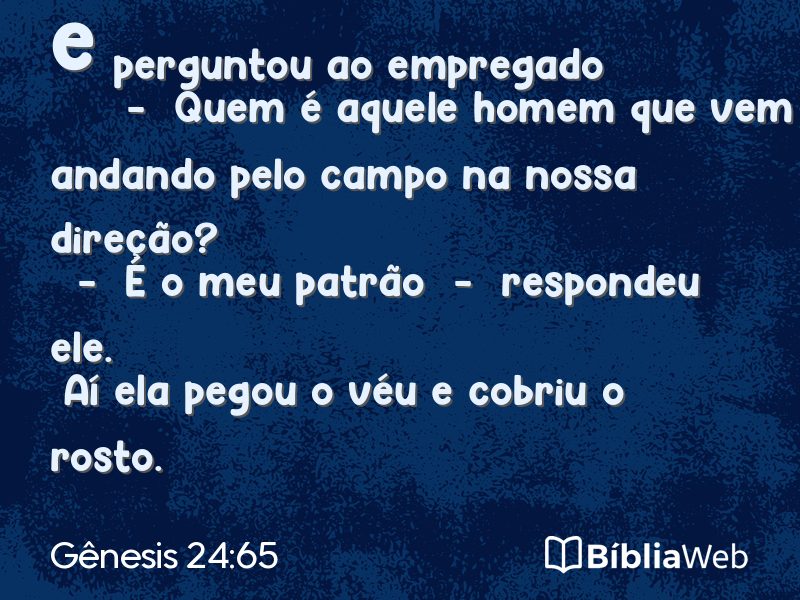 Gênesis 24:65 em imagem para compartilhar