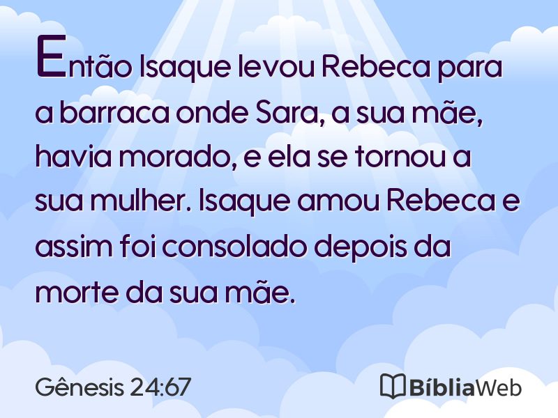 Gênesis 24:67 em imagem para compartilhar