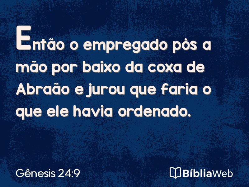 Gênesis 24:9 em imagem para compartilhar