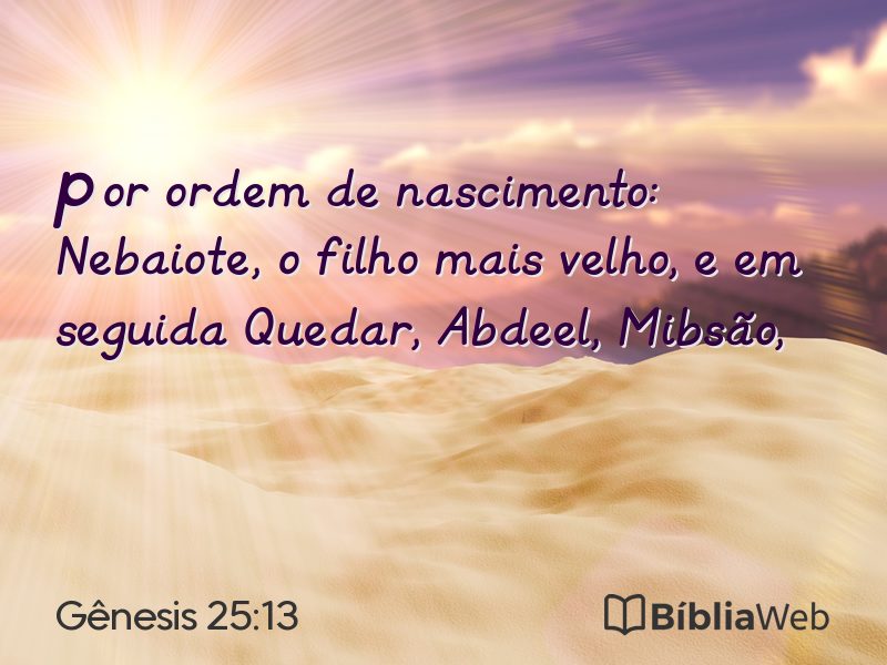 Gênesis 25:13 em imagem para compartilhar
