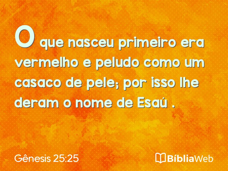 Gênesis 25:25 em imagem para compartilhar