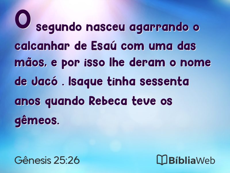 Gênesis 25:26 em imagem para compartilhar