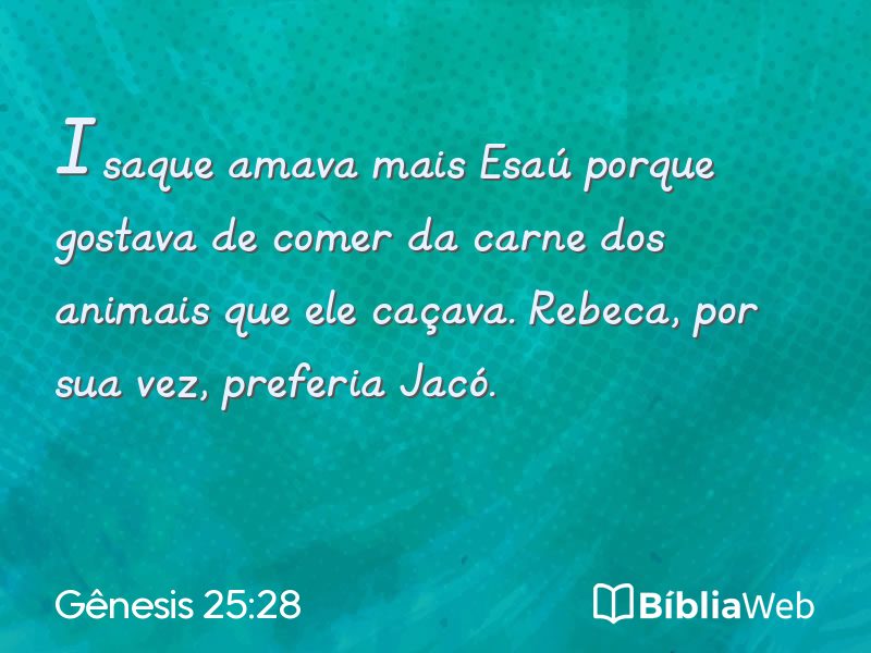 Gênesis 25:28 em imagem para compartilhar