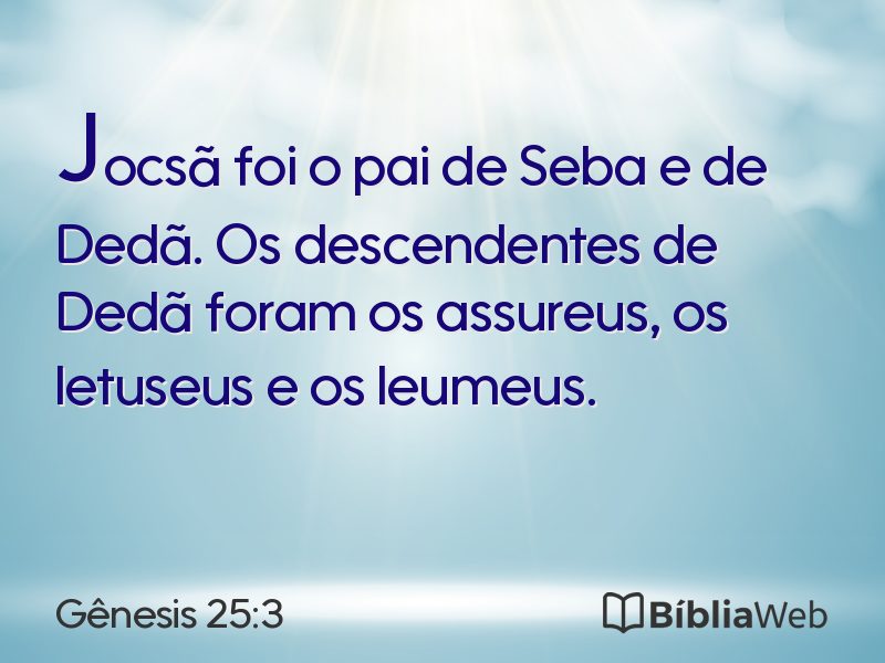 Gênesis 25:3 em imagem para compartilhar