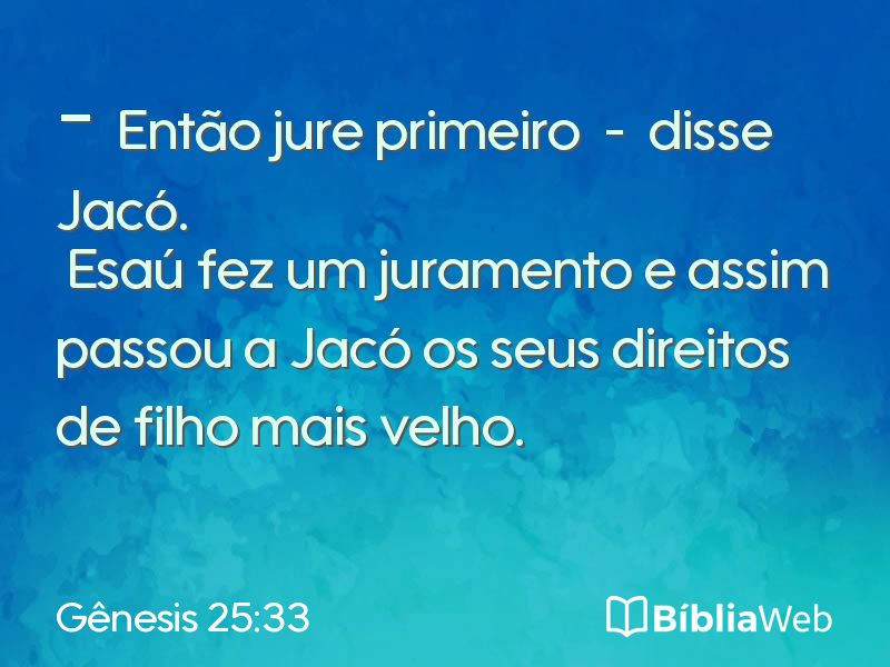 Gênesis 25:33 em imagem para compartilhar