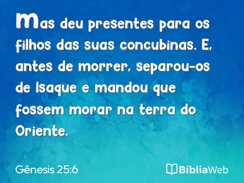 Gênesis 25:6 em imagem para compartilhar