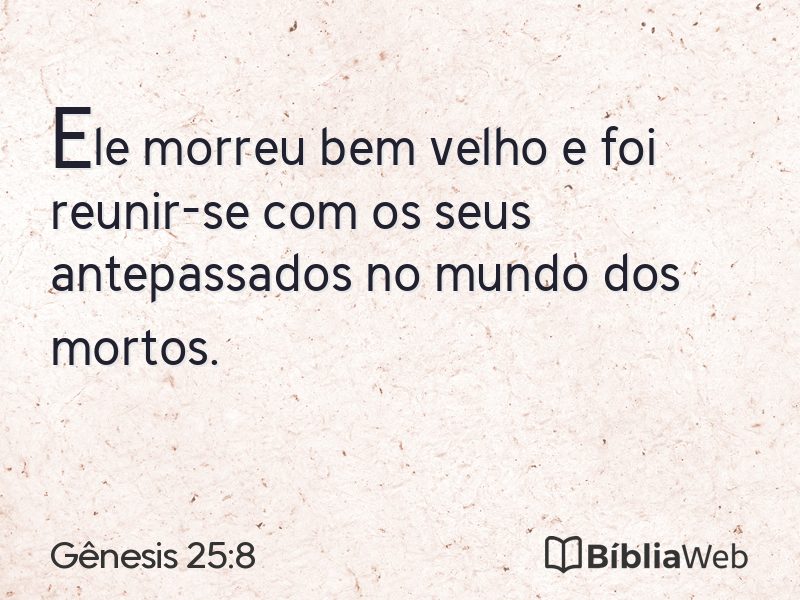 Gênesis 25:8 em imagem para compartilhar