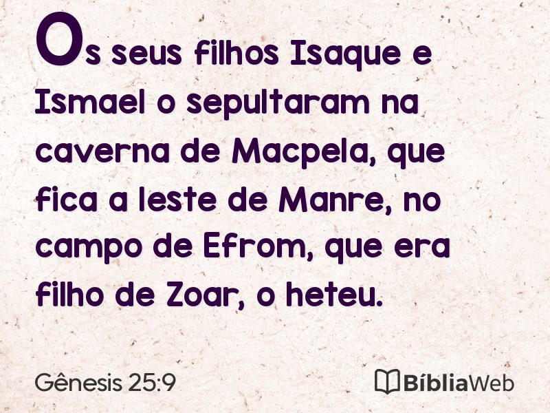 Gênesis 25:9 em imagem para compartilhar