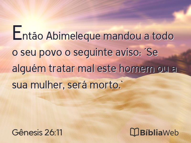 Gênesis 26:11 em imagem para compartilhar