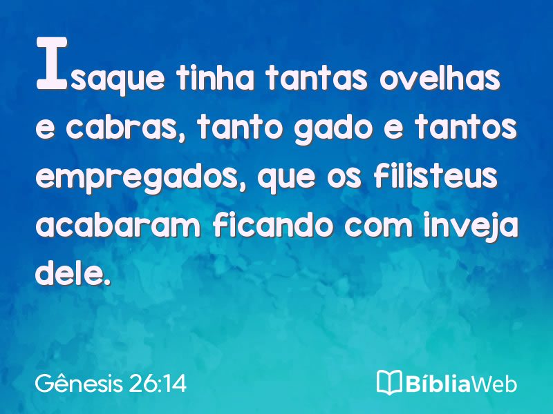 Gênesis 26:14 em imagem para compartilhar