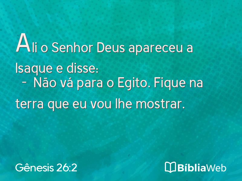 Gênesis 26:2 em imagem para compartilhar