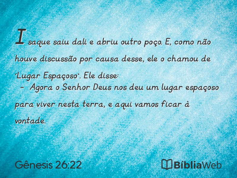 Gênesis 26:22 em imagem para compartilhar