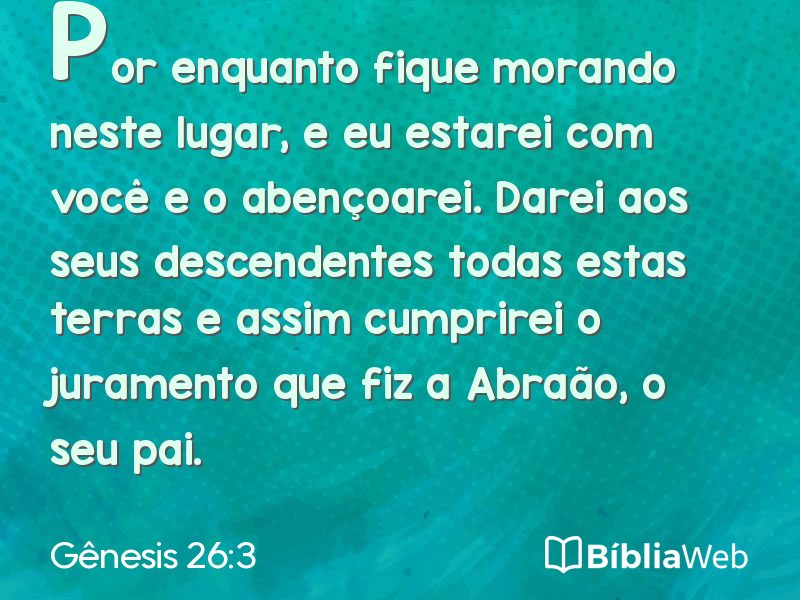 Gênesis 26:3 em imagem para compartilhar