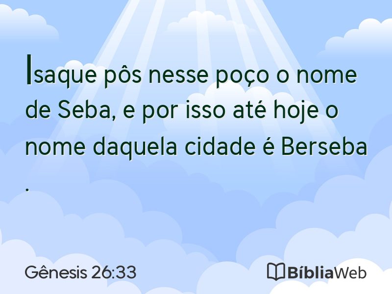 Gênesis 26:33 em imagem para compartilhar