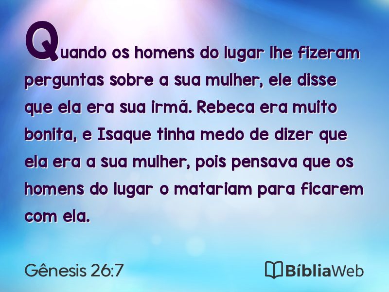 Gênesis 26:7 em imagem para compartilhar