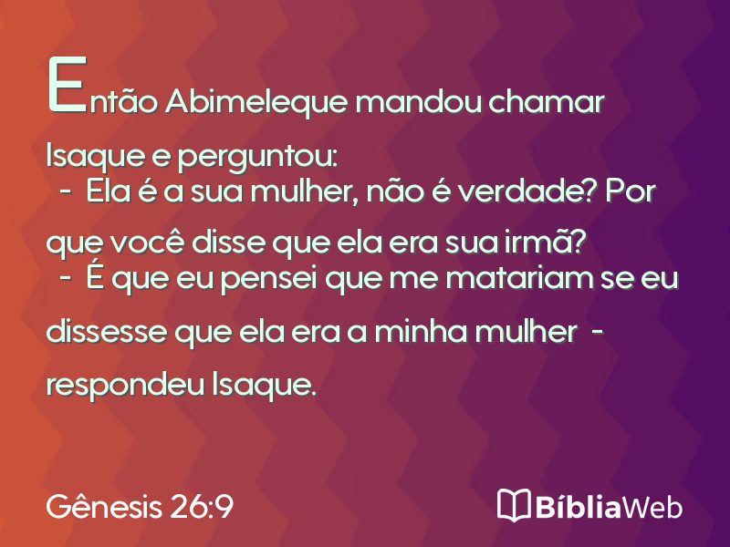 Gênesis 26:9 em imagem para compartilhar