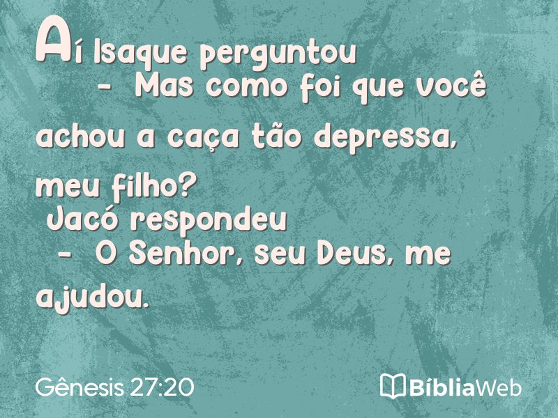 Gênesis 27:20 em imagem para compartilhar