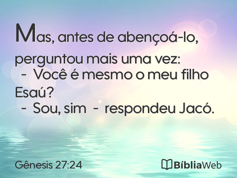 Gênesis 27:24 em imagem para compartilhar