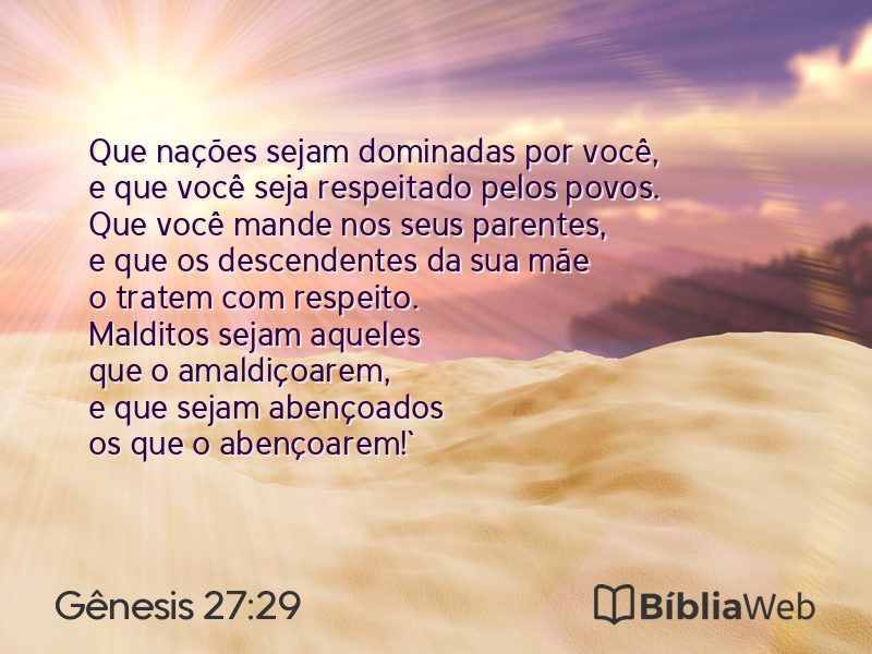 Gênesis 27:29 em imagem para compartilhar