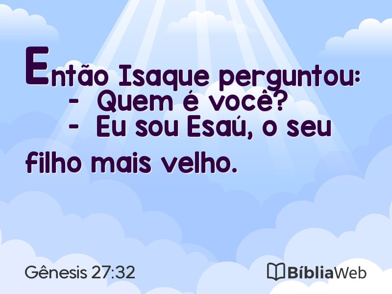 Gênesis 27:32 em imagem para compartilhar