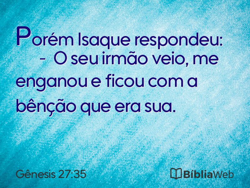 Gênesis 27:35 em imagem para compartilhar