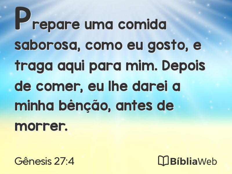 Gênesis 27:4 em imagem para compartilhar