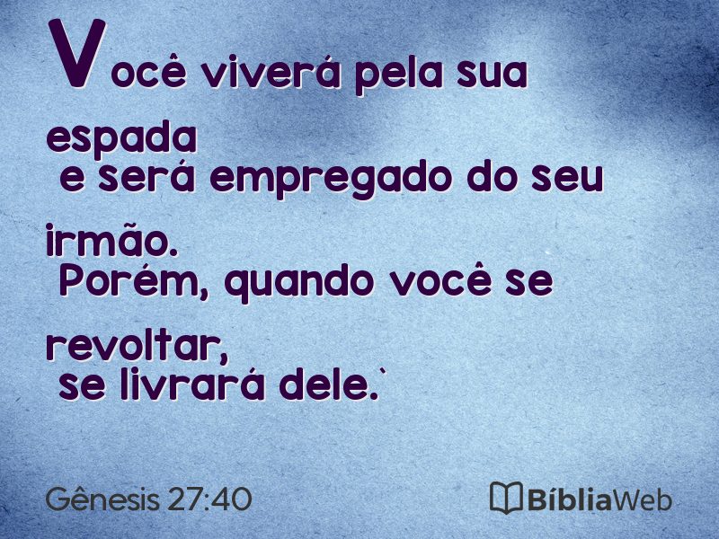 Gênesis 27:40 em imagem para compartilhar