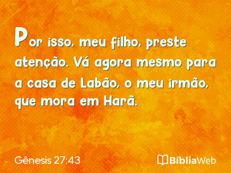 Gênesis 27:43 em imagem para compartilhar
