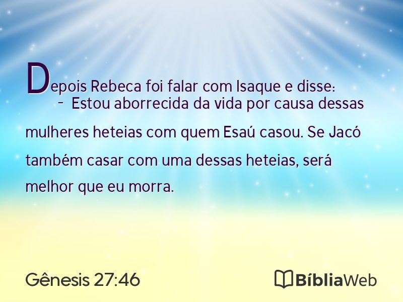 Gênesis 27:46 em imagem para compartilhar