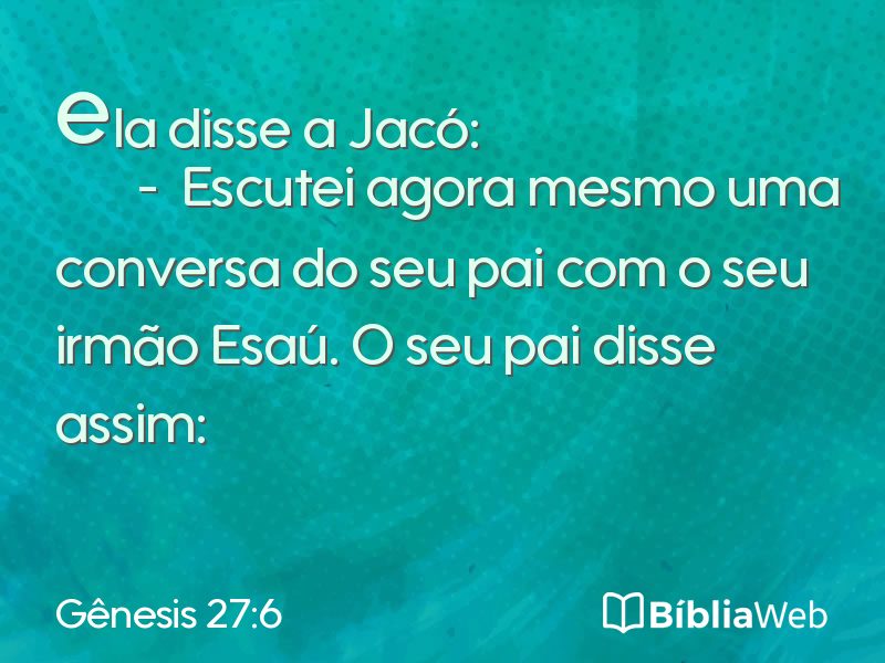 Gênesis 27:6 em imagem para compartilhar
