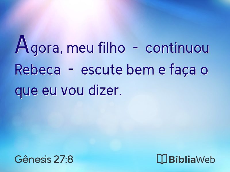 Gênesis 27:8 em imagem para compartilhar