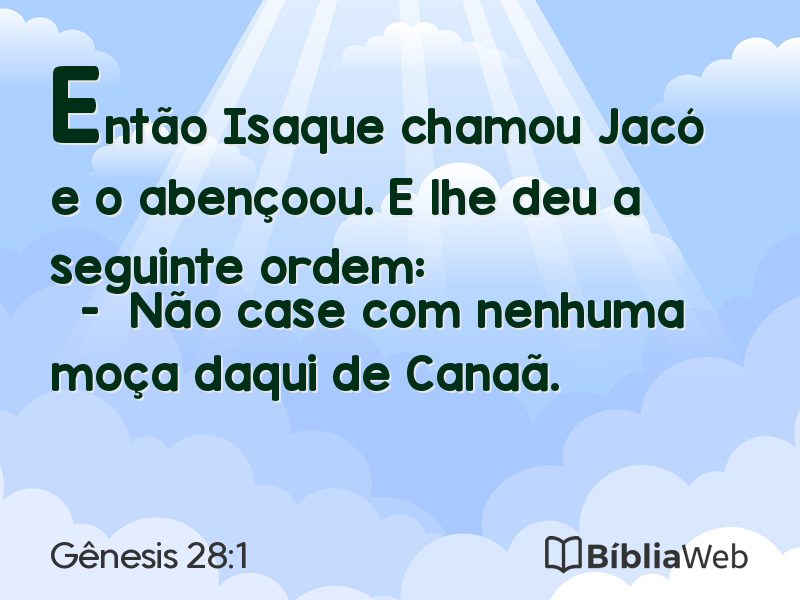 Gênesis 28:1 em imagem para compartilhar