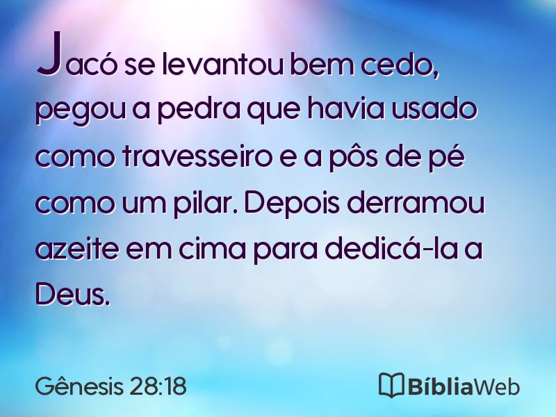 Gênesis 28:18 em imagem para compartilhar