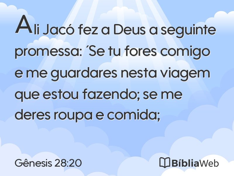 Gênesis 28:20 em imagem para compartilhar