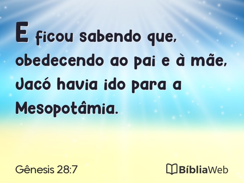 Gênesis 28:7 em imagem para compartilhar
