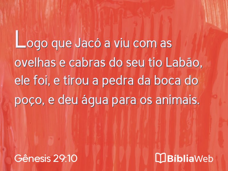 Gênesis 29:10 em imagem para compartilhar
