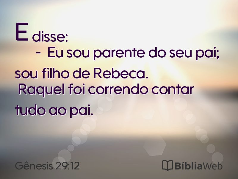 Gênesis 29:12 em imagem para compartilhar