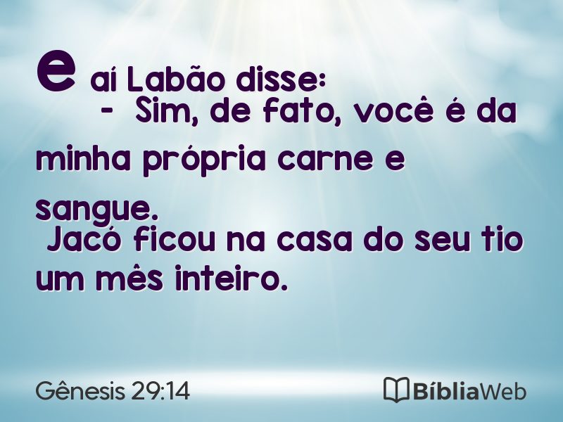 Gênesis 29:14 em imagem para compartilhar