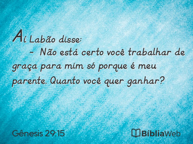Gênesis 29:15 em imagem para compartilhar