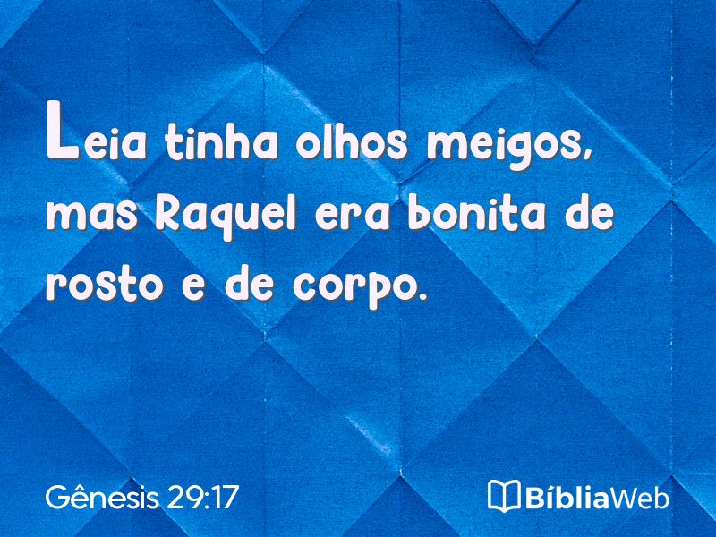 Gênesis 29:17 em imagem para compartilhar