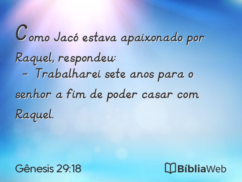Gênesis 29:18 em imagem para compartilhar