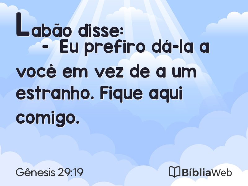 Gênesis 29:19 em imagem para compartilhar