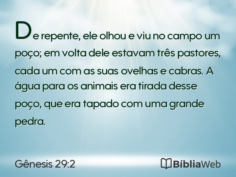 Gênesis 29:2 em imagem para compartilhar