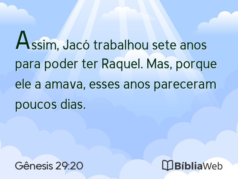 Gênesis 29:20 em imagem para compartilhar