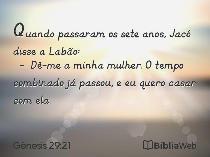 Gênesis 29:21 em imagem para compartilhar