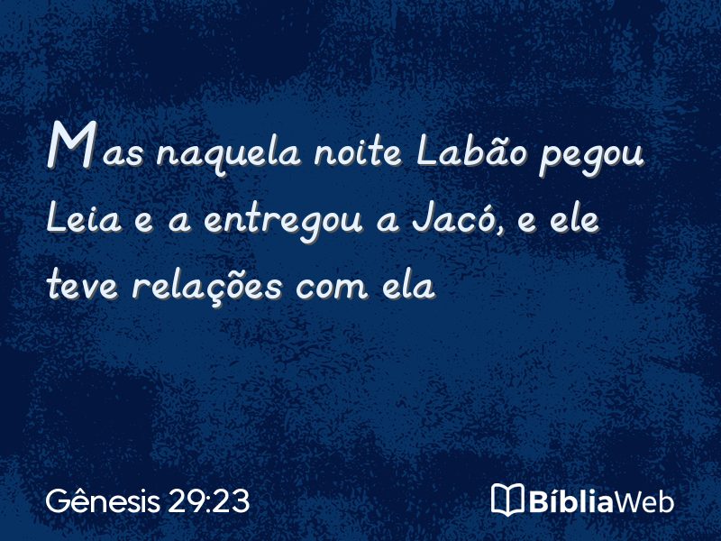 Gênesis 29:23 em imagem para compartilhar