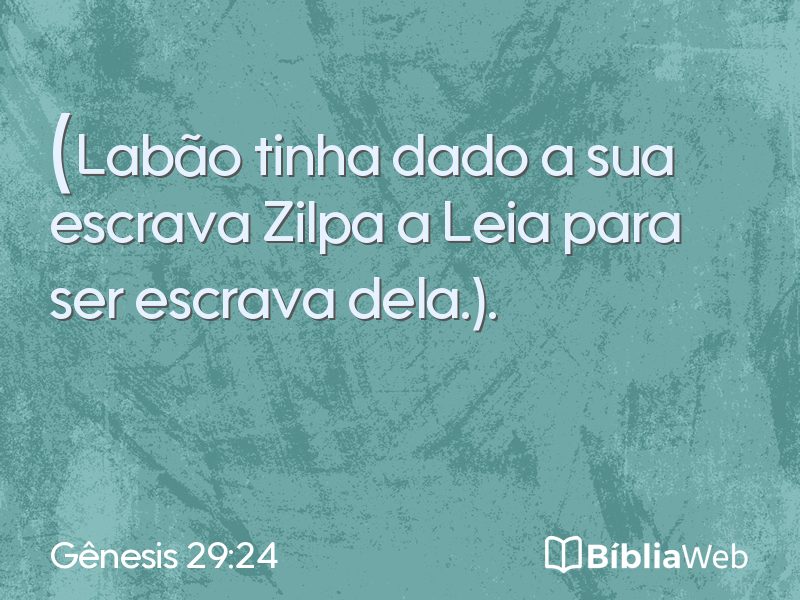 Gênesis 29:24 em imagem para compartilhar